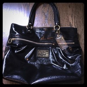 Black with gold Coach Poppy bag